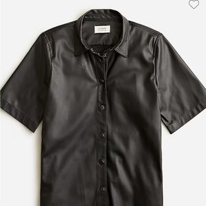J Crew Faux Leather Shirt